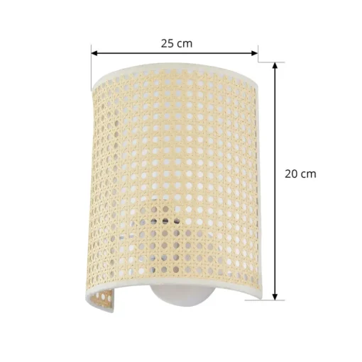 Lindby wandlamp Lautaro, bamboe, 25 cm hoog, E27