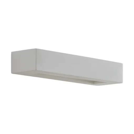 Lindby wandlamp Matteo, wit, gips, 36 cm, E14, overschilderbaar