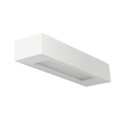 Lindby wandlamp Matteo, wit, gips, 36 cm, E14, overschilderbaar