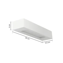 Lindby wandlamp Matteo, wit, gips, 36 cm, E14, overschilderbaar