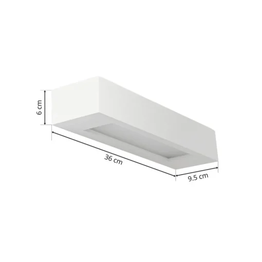Lindby wandlamp Matteo, wit, gips, 36 cm, E14, overschilderbaar