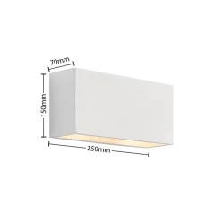 Lindby wandlamp Mavora, hoekig, 25 cm, wit, gips, G9