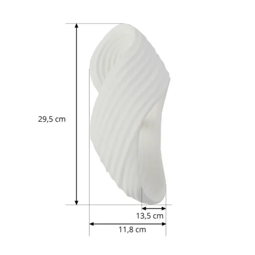 Lindby wandlamp Ornela, wit, gips, hoogte 29,5 cm