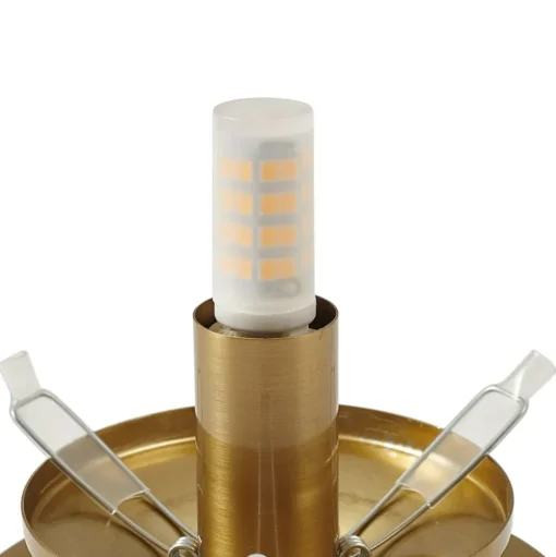 Lindby wandlamp Piatra, barnsteen/messing, glas, Ø 16 cm, G9