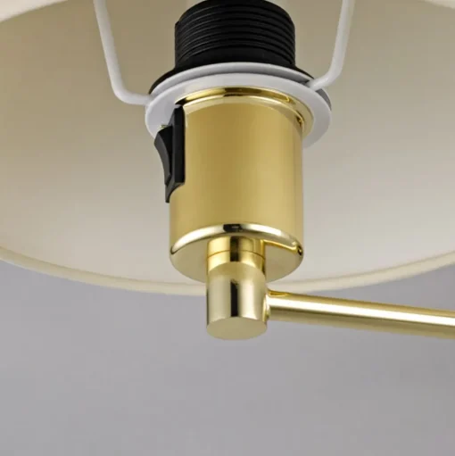 Lindby wandlamp Pola, 30 cm, messing, uitschuifbaar, textiel