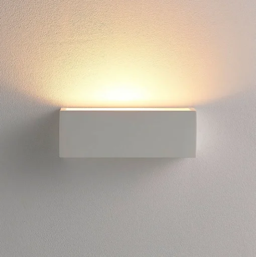 Lindby wandlamp Santino, 22 cm, gips, G9, overschilderbaar