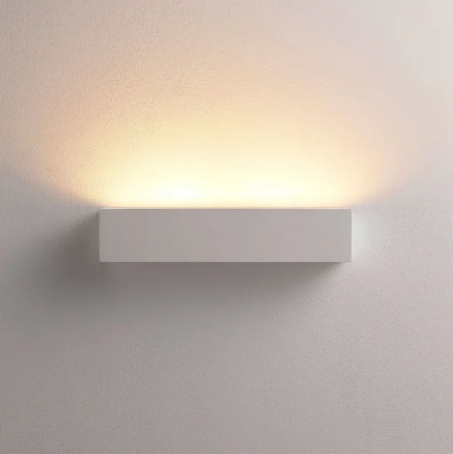 Lindby wandlamp Santino, 35 cm, gips, G9, overschilderbaar