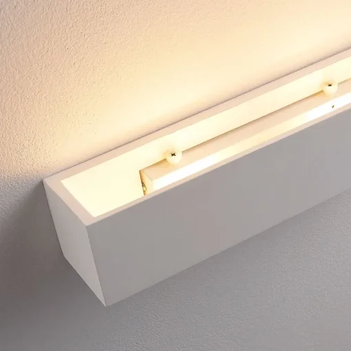 Lindby wandlamp Santino, 35 cm, gips, G9, overschilderbaar
