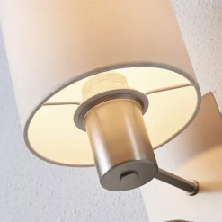 Lindby wandlamp Shajan, 29 cm, textiel, E27, LED leeslampje