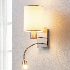 Lindby wandlamp Shajan, set van 2, 29cm, E27, LED leeslampje