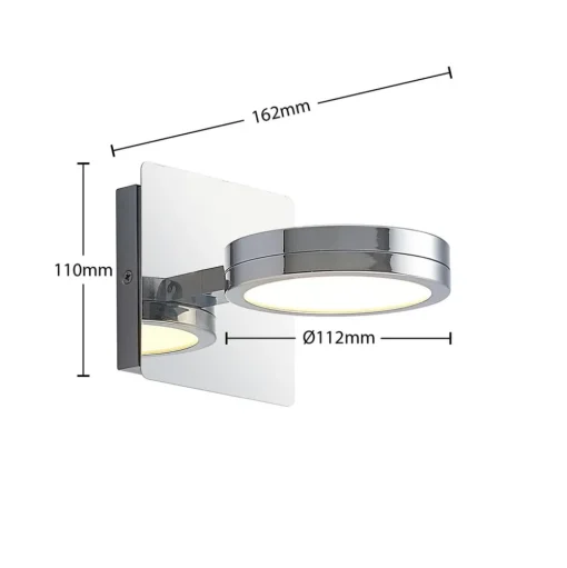 Lindby wandlamp Skrolla, 1-lamp, 11 cm hoog, CCT, IP44