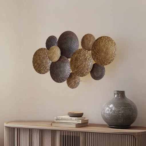 Lindby wandlamp Soraya, goud/koper, metaal, 2-lamps, 51cm