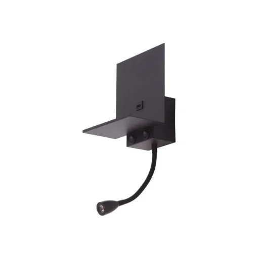 Lindby wandlamp Thorid, zwart, USB, LED leeslamp, G9