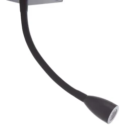 Lindby wandlamp Thorid, zwart, USB, LED leeslamp, G9