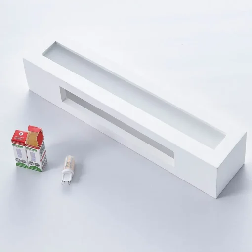 Lindby wandlamp Tjada, 35 cm, wit, gips, G9, overschilderbaar