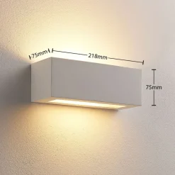 Lindby wandlamp Tjada, 22 cm, wit, gips, G9, overschilderbaar, 3 stuks