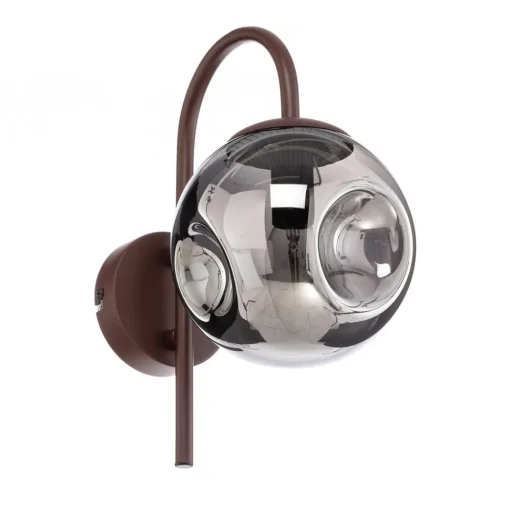 Lindby wandlamp Valentina, E14, rookgrijs, glas, 28,6 cm