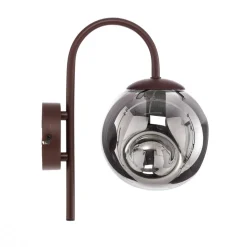 Lindby wandlamp Valentina, E14, rookgrijs, glas, 28,6 cm