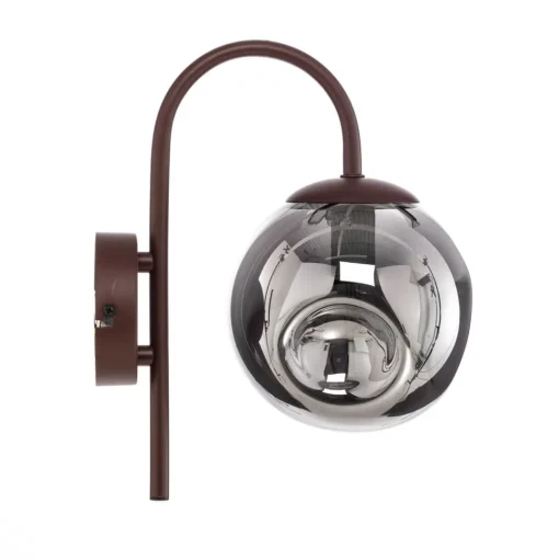 Lindby wandlamp Valentina, E14, rookgrijs, glas, 28,6 cm