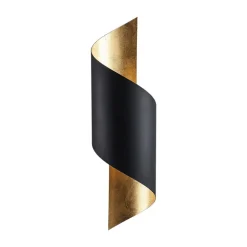 Lindby wandlamp Vanni, zwart/goud, metaal, hoogte 57cm