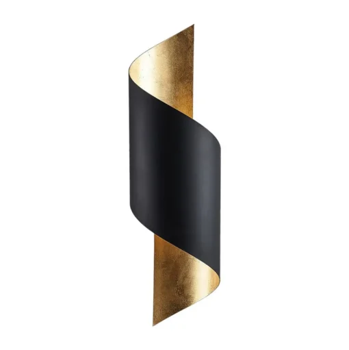 Lindby wandlamp Vanni, zwart/goud, metaal, hoogte 57cm