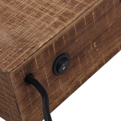Lindby wandlamp Vatana, hout, stekker, USB-poort, 80 cm
