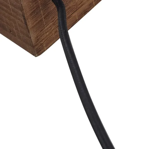 Lindby wandlamp Vatana, hout, stekker, USB-poort, 80 cm