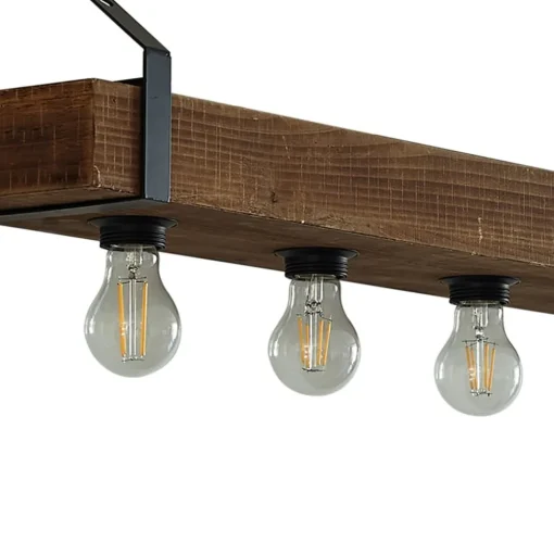 Lindby wandlamp Vatana, hout, stekker, USB-poort, 80 cm