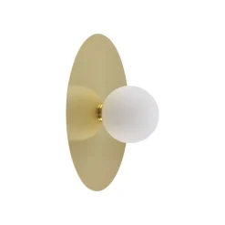 Lindby wandlamp Zain, goud/wit, glas, Ø 33 cm, G9