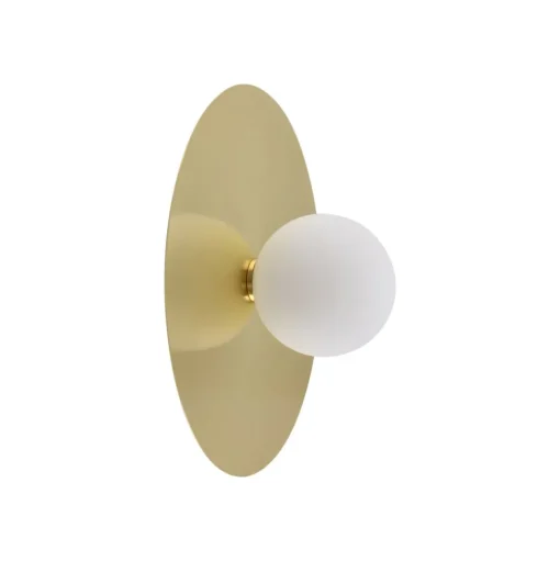 Lindby wandlamp Zain, goud/wit, glas, Ø 33 cm, G9