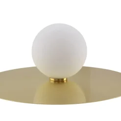 Lindby wandlamp Zain, goud/wit, glas, Ø 33 cm, G9