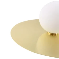 Lindby wandlamp Zain, goud/wit, glas, Ø 33 cm, G9