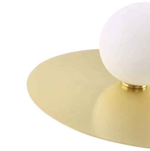 Lindby wandlamp Zain, goud/wit, glas, Ø 33 cm, G9
