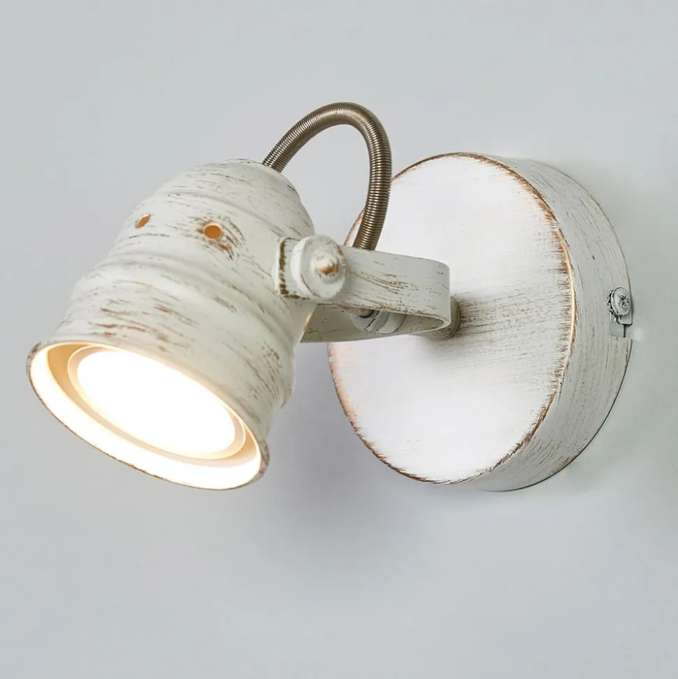 Lindby wandspot Leonor, wit, metaal, 1-lamp, 9,5 cm