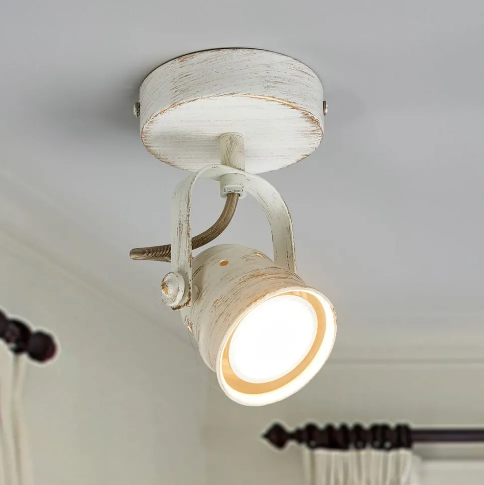 Lindby wandspot Leonor, wit, metaal, 1-lamp, 9,5 cm