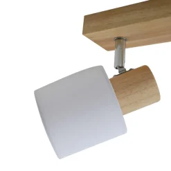 Lindby Wanessa plafondspot, 67cm, 4-lamps, hout, wit, E14