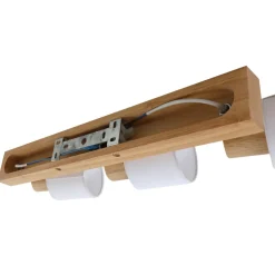 Lindby Wanessa plafondspot, 47cm, 3-lamps, wit, hout, E14