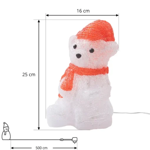 Lindby Yuki LED decoratief figuur, kunststof, beer