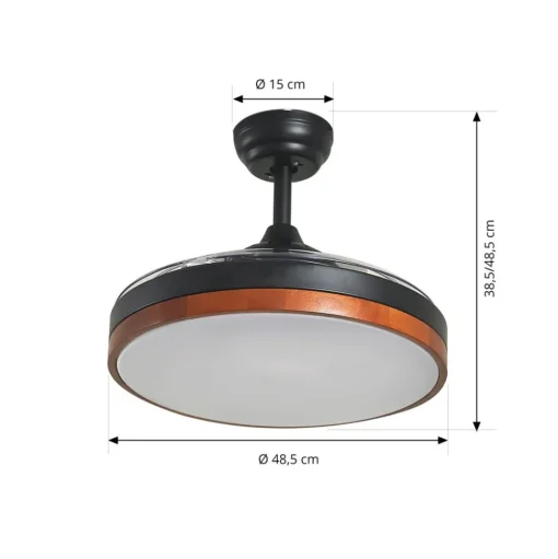 Lindy plafondventilator Oras, zwart, DC, stil, 107 cm