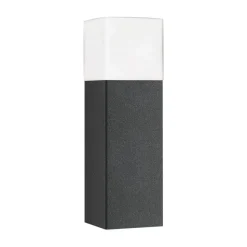 Linus sokkellamp, grafiet, hoogte 40cm, aluminium, opaalglas