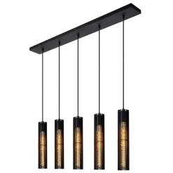 Lionel balk hanglamp met vijf kappen