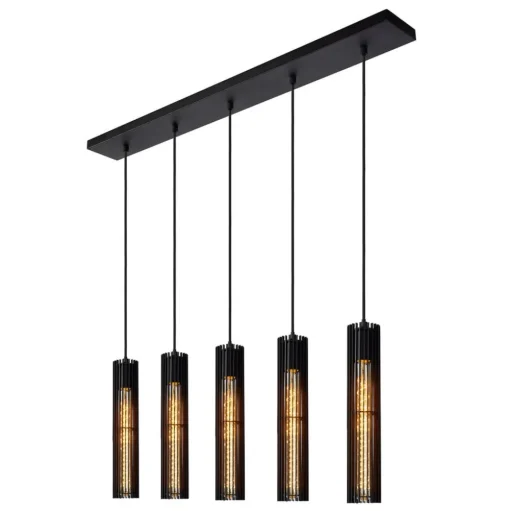 Lionel balk hanglamp met vijf kappen