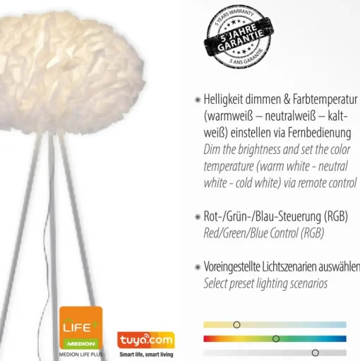 LOLA SMART LED vloerlamp Naomi app CCT RGB
