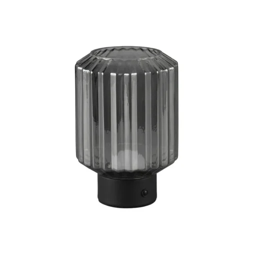 Lord LED tafellamp, zwart/rook, hoogte 19,5 cm, glas