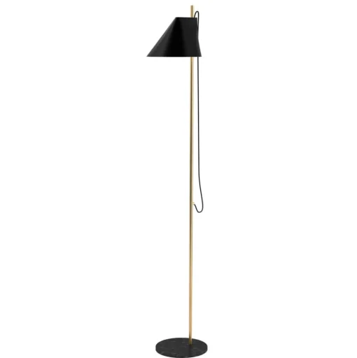 Louis Poulsen marmer-vloerlamp Yuh Brass, zwart