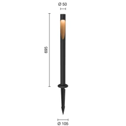 Louis Poulsen tuinpadverlichting 827 70cm zwart 24V