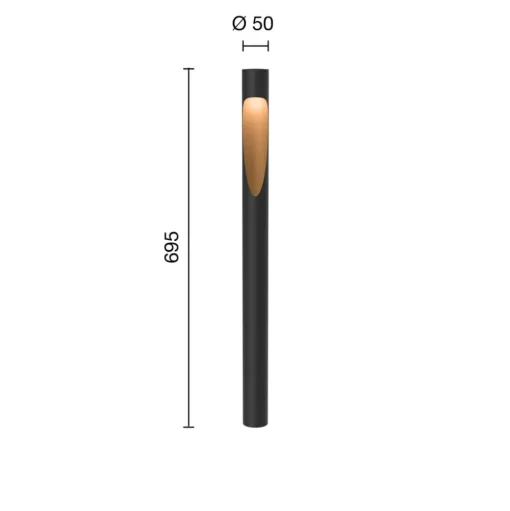 Louis Poulsen Tuinpadverlichting 840 70cm zwart 24V
