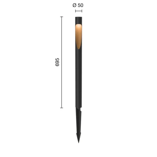 Louis Poulsen tuinpadverlichting 830 zwart 70cm stekelcontactdoos