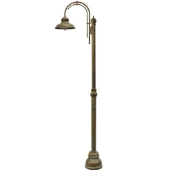 LUCA lantaarnpaal in antiek koper messing 1-lamp.