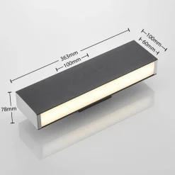 Lucande Aegisa LED buiten wandlamp, hoekig